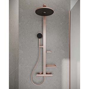 Ideal Standard Alu+ Thermostatic Shower System  BD583RO with Ceratherm, 2 Shelves, rose