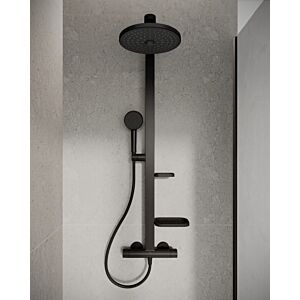 Ideal Standard Alu+ Thermostatic Shower System BD583XG  with Ceratherm, 2 Shelves, Silk Black