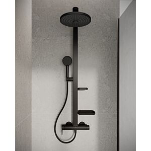 Ideal Standard Alu+ Shower System BD584XG  with Shower Mixer, 2 Shelves, Silk Black