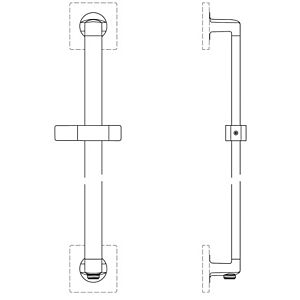 Ideal Standard Archimodule Brausestange A1527AA 600 mm, mit integriertem Wandanschlussbogen, verchromt