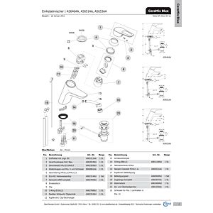 Ideal Standard Eco-Kit / arrêt d&#39;eau chaude, cartouche A963314NU 40mm