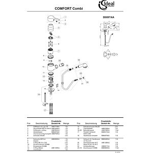Ideal Standard avec logo ISI, chrome A963719AA