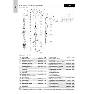 Ideal Standard JADO Griffhebel JES, kpl., F960852AA für 47er Kart., Chrom