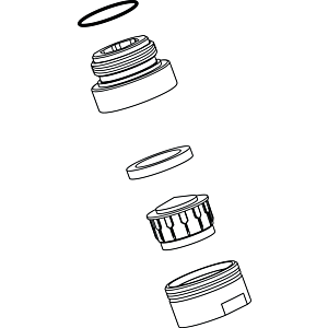 Ideal Standard adapter, M21.5x1, M16.5x1, B960819AA Cache M16.5x1, chrome