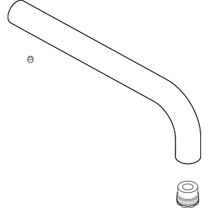 Ideal Standard spout SIMPLY U, d: 19mm, 196mm, A962274AA chrome