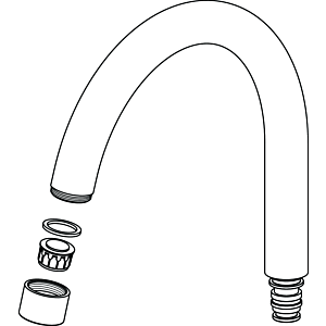 Ideal Standard bec verseur, 190 mm, B960293GN, B960293GN Inox
