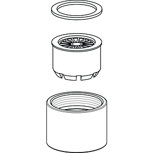 Ideal Standard Strahlregler M22X1, complet, B960911GN pour sortie de tuyau, Inox