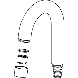 Ideal Standard spout, 145mm, B961015AA 120 degree swivel, chrome