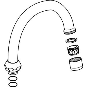 Ideal Standard pipe spout, 150mm, B964966AA, chrome