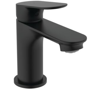 Ideal Standard Ceralife O basin mixer BE004XG, 95mm projection, Blue Start, push-open valve, silk black