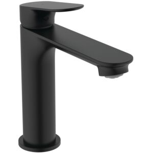 Ideal Standard Ceralife O basin mixer BE100XG, 135mm projection, Blue Start, push-open valve, silk black