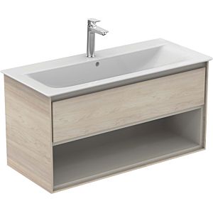 Ideal Standard Connect Air Waschtischunterschrank E0828UK, Pinie hell Dekor/braun matt, 1 Auszug