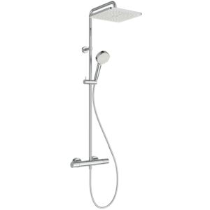 Ideal Standard Ceratherm T 25N Duschsystem A8521AA mit Brausethermostat, 2 Funktion-Handbrause, Kopfbrause eckig, chrom