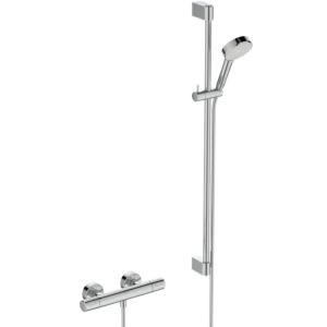 Ensemble de robinetterie de douche Ideal Standard CERATHERM T25 N A8515AA avec thermostat de douche, barre de douche 90 cm, douchette à main 2 fonctions, 8 l, chromé