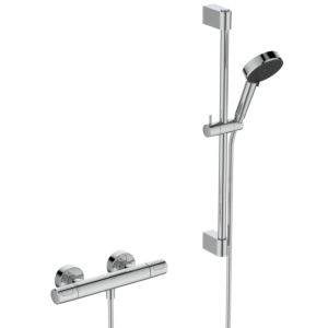 Ideal Standard Ceratherm T 25N Eco Brausekombination A8537AA mit Brausethermostat, Brausestange 60cm, 2 Funktion-Handbrause, 6l, chrom