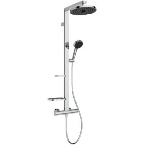 Ideal Standard CerathermAlu+ shower system BD583AA 356x501x1113 mm, 2 shelves, hand shower and 2F overhead shower, chrome finish