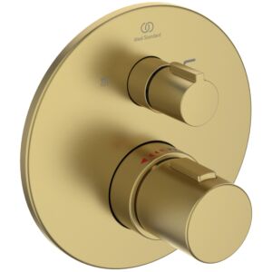 Ideal Standard Ceratherm T100 Fertigmontageset A5815A2 für Unterputz-Badethermostat, Bausatz 2, eigensicher, Brushed Gold