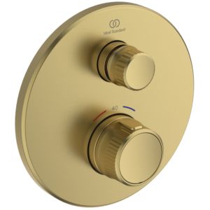 Ideal Standard CeraTherm Navigo Brausethermostat Unterputz A7295A2 rund, Fertigmontageset, brushed gold