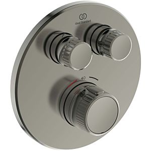 Ideal Standard CeraTherm Navigo Brausethermostat Unterputz A7296GN rund, 2 Entnahmen, Fertigmontageset, silver storm
