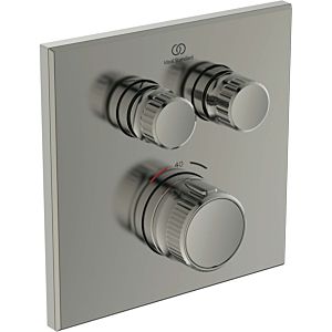 Ideal Standard CeraTherm Navigo Brausethermostat Unterputz A7302GN eckig, 2 Entnahmen, Fertigmontageset, silver storm