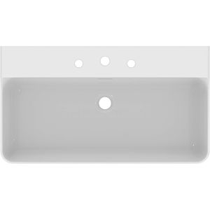 Ideal Standard Vasque Conca T3827MA avec 3 trous pour robinetterie et trop-plein, poncée, 800 x 450 x 165 mm, blanc Ideal Plus