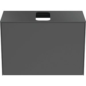 Ideal Standard Conca Waschtisch-Unterschrank T3935Y2 mit Ausschnitt, 1 Auszug, 80x37x55 cm, mittig, Anthrazit matt lackiert