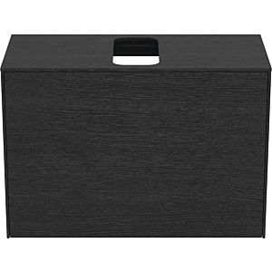 Ideal Standard Conca Waschtisch-Unterschrank T3935Y4 mit Ausschnitt, 1 Auszug, 80x37x55 cm, mittig, Eiche geflammt Furnier