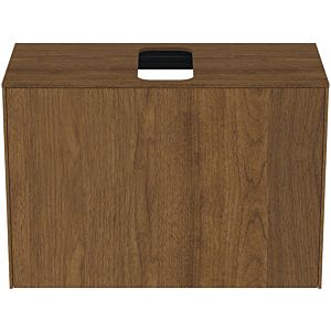 Ideal Standard Conca Waschtisch-Unterschrank T3935Y5 mit Ausschnitt, 1 Auszug, 80x37x55 cm, mittig, Walnuss dunkel Furnier