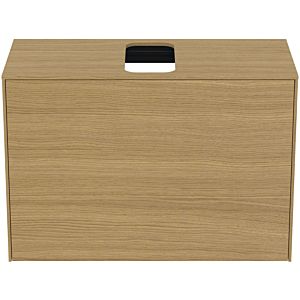 Ideal Standard Conca Waschtisch-Unterschrank T3935Y6 mit Ausschnitt, 1 Auszug, 80x37x55 cm, mittig, Eiche hell Furnier