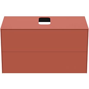 Ideal Standard vasque Conca T3942Y3 avec découpe, 2 tiroirs, 100x50,5x55 cm, centre, laqué mat Sunset