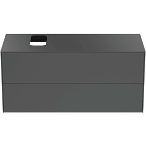 Ideal Standard Conca vanity unit T3944Y2 with cut-out, 2 pull-outs, 120x50.5x55 cm, right / left, anthracite matt lacquered