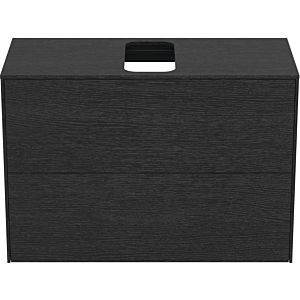 Ideal Standard vasque Conca T3947Y4 avec découpe, 2 tiroirs, 80x37x55 cm, centre, placage chêne flammé