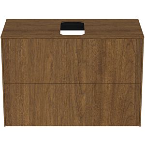 Ideal Standard Conca vanity unit T3947Y5 with cut-out, 2 pull-outs, 80x37x55 cm, center, dark walnut veneer
