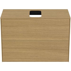 Ideal Standard vasque Conca T3947Y6 avec découpe, 2 tiroirs, 80x37x55 cm, centre, placage Eiche hell
