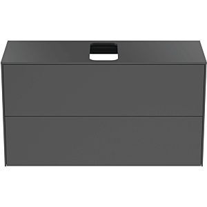 Ideal Standard Conca vanity unit T3948Y2 with cutout, 2 pull-outs, 100x37x55 cm, center, matt anthracite lacquered