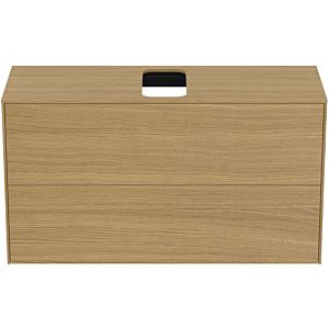 Ideal Standard vasque Conca T3948Y6 avec découpe, 2 tiroirs, 100x37x55 cm, centre, placage Eiche hell
