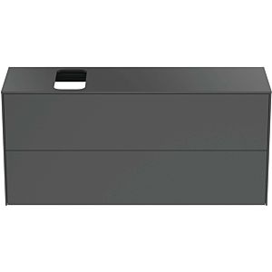 Ideal Standard Conca vanity unit T3950Y2 with cut-out, 2 pull-outs, 120x37x55 cm, right / left, anthracite matt lacquered