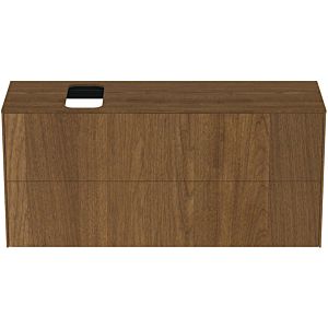 Ideal Standard Conca vanity unit T3950Y5 with cut-out, 2 pull-outs, 120x37x55 cm, right / left, dark walnut veneer