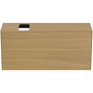 Ideal Standard Conca vanity unit T3950Y6 with cut-out, 2 pull-outs, 120x37x55 cm, right / left, Eiche hell veneer