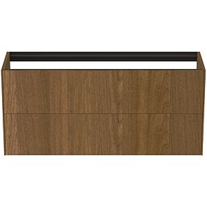 Ideal Standard Conca vanity unit T3951Y5 120x37x54cm, without vanity top, 2 pull-outs, dark walnut veneer