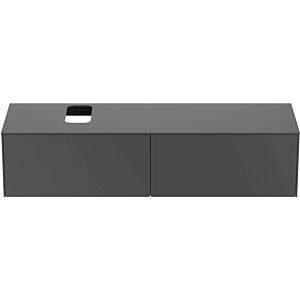 Ideal Standard vasque Conca T3983Y2 avec découpe, 2 tiroirs, 160x50,5x37 cm, laqué anthracite mat