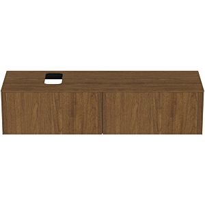Ideal Standard vasque Conca T3983Y5 avec découpe, 2 tiroirs, 160x50,5x37 cm, placage noyer foncé