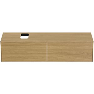 Ideal Standard vasque Conca T3983Y6 avec découpe, 2 tiroirs, 160x50,5x37 cm, placage Eiche hell