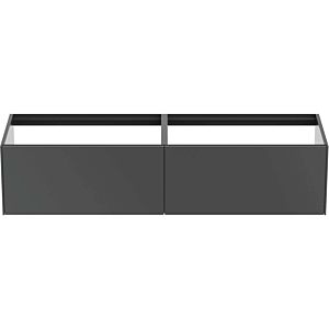 Ideal Standard Conca Waschtisch-Unterschrank T3984Y2 ohne Waschtisch-Platte, 2 Auszüge, 160x 50,5x36 cm, Anthrazit matt lackiert