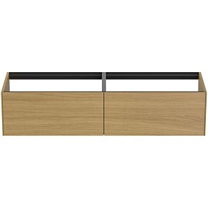 Ideal Standard Conca vanity unit T3984Y6 without vanity top, 2 pull-outs, 160x 50.5x36 cm, Eiche hell veneer