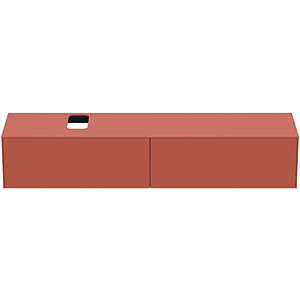 Ideal Standard vasque Conca T3986Y3 avec découpe, 2 tiroirs, 200x50,5x37 cm, laqué mat Sunset