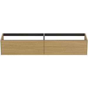 Ideal Standard vasque Conca T3987Y6 sans plan vasque, 2 tiroirs, 200x50,5x36 cm, placage Eiche hell