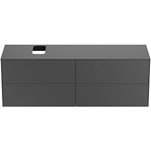 Ideal Standard vasque Conca T3989Y2 avec découpe, 4 tiroirs, 160x50,5x55 cm droite / gauche, laqué anthracite mat