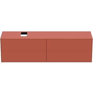 Ideal Standard vasque Conca T3992Y3 avec découpe, 4 tiroirs, 200x50,5x55 cm, droite / gauche, laqué mat Sunset