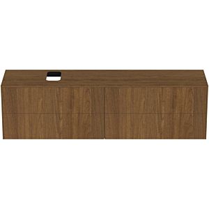 Ideal Standard Conca vanity unit T3992Y5 with cut-out, 4 pull-outs, 200x50.5x55 cm, right / left, dark walnut veneer